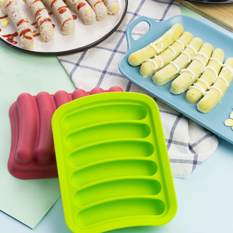 Plísně s křemíkovou klobásou pro domácí párky v rohlíku, kutilské rohlíky, BPA, peci a mikrovlnné bezpečné formy hot dogů